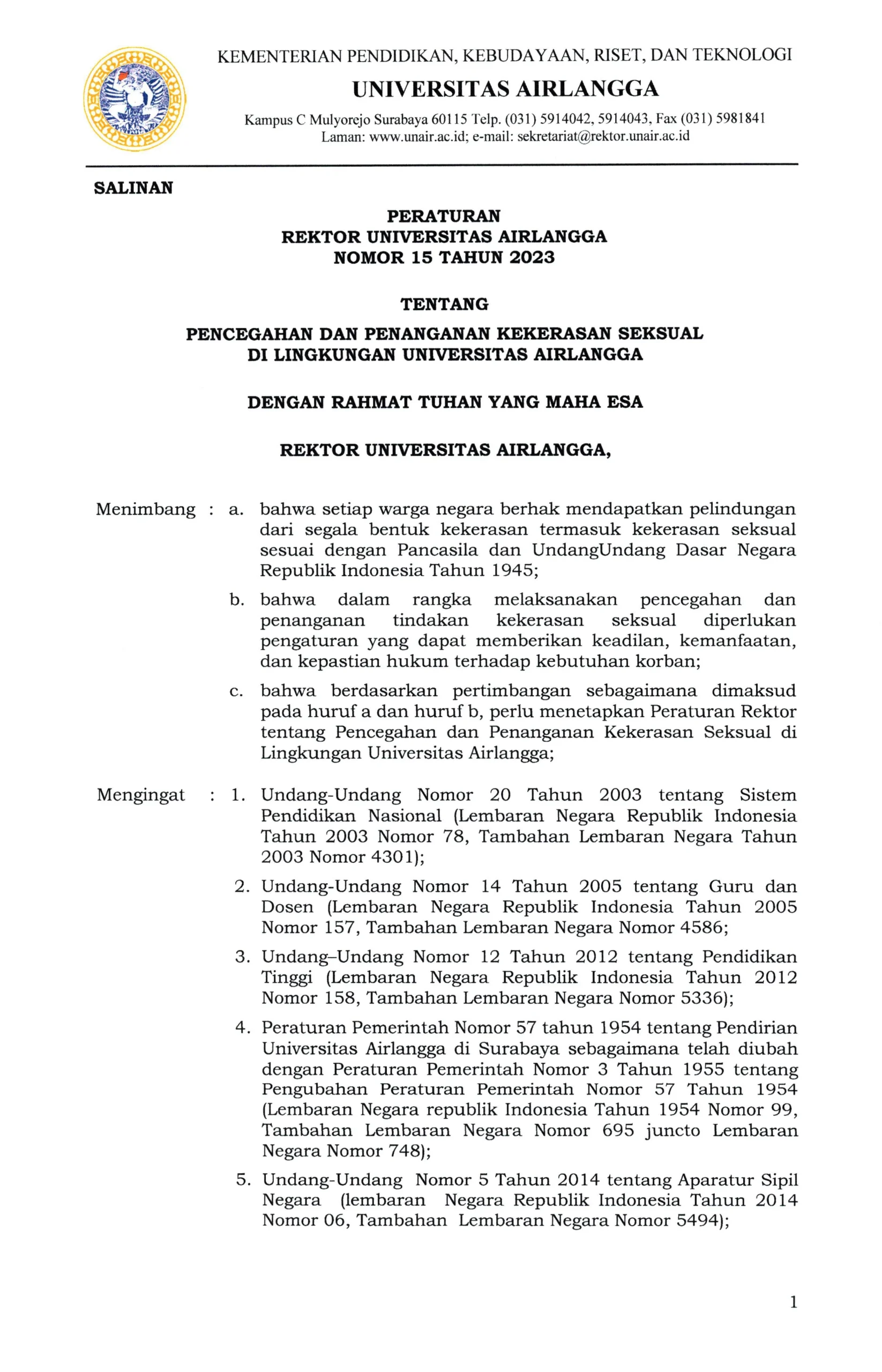 PREVENTION AND HANDLING OF SEXUAL VIOLENCE